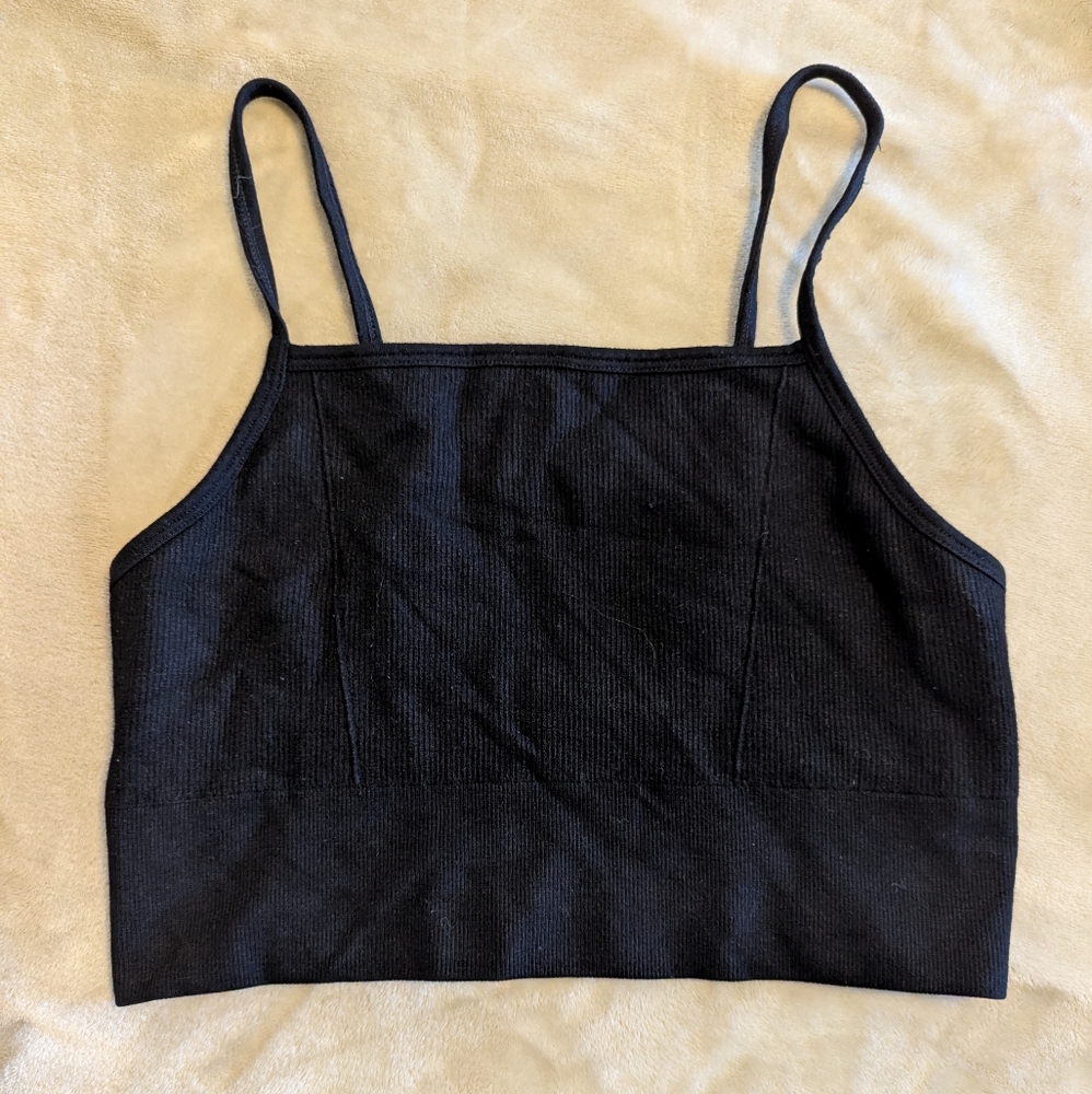 Fabletics Black Fitted Crop Camisole